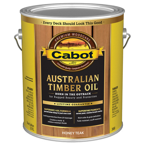 1 Gal Cabot 3458 Honey Teak Australian Timber Oil Triple Oil Protection