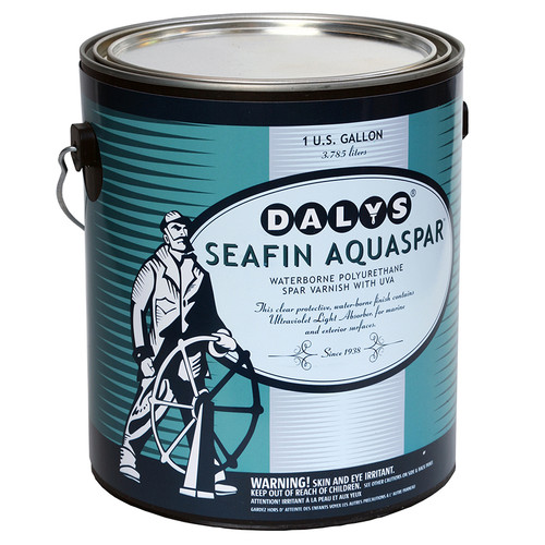 1 Gal Daly's 1561 Clear SeaFin AquaSpar Waterborne Polyurethane Spar Varnish with UVA, Satin