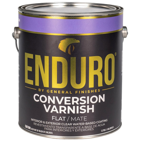 Gal General Finishes CVF Clear Enduro Conversion Varnish Water-Based Topcoat with Part B NCO Catalyst, Flat