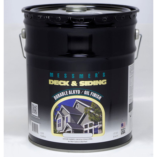 5 Gal Messmer's DSO-10 Clear Deck and Siding Durable Alkyd Oil Finish Stain, Neutral Tint Base