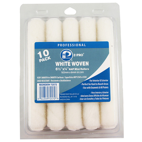 6-1/2" x 1/4" Nap Premier 72572 Z-Pro Mini-Roller Cover dralon, 10-Pack