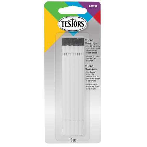 Rust-Oleum 281212 Testors Hobby Brush Set, 10-Pack of Micro Brushes
