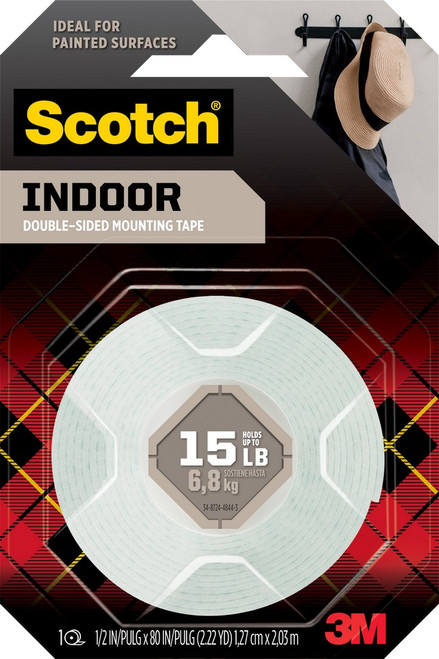 3M 110S 0.5" x 2.2yd Scotch Indoor Double-Sided Mounting Tape