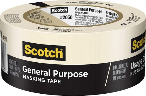 3M 2050-48MP 1.88" x 60yd (48mm) Scotch General Purpose Masking Tape