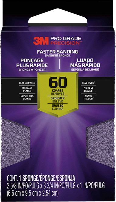 3M 24000TRIP-M-B 2.625" x 3.75" x 1" Med Pro Grade Precision Faster Sanding Block Sponge