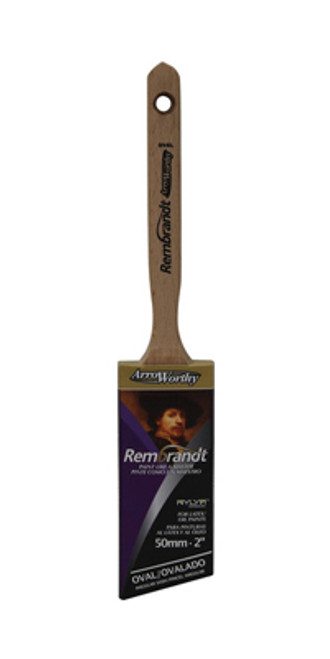 ArroWorthy 6420 2" Rembrandt NYLYN Polyester Semi-Oval Angle Sash Paint Brush