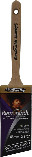 ArroWorthy 6420 2-1/2" Rembrandt NYLYN Polyester Semi-Oval Angle Sash Paint Brush