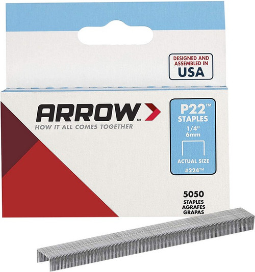 Arrow Fastener 224 1/4" 6mm P22 Staples (5,050pk)
