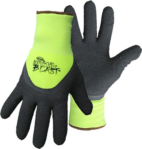 Boss 7845X XL Artick Blast Hi-Vis Green Nylon Glove w/Textured Latex Palm