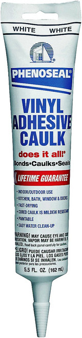 DAP 07026 5.5oz White Phenoseal Does It All Vinyl Adhesive Caulk