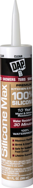DAP 08668 10.1oz Clear Silicone Max Kitchen & Bath Sealant