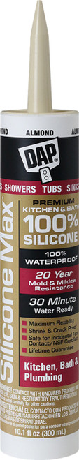 DAP 08793 10.1oz Almond Silicone Max Kitchen & Bath Sealant 12/pk
