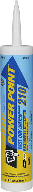 DAP 18702 10.1oz White Power Point 210 Fast Dry Acrylic Latex Caulk w/Silicone