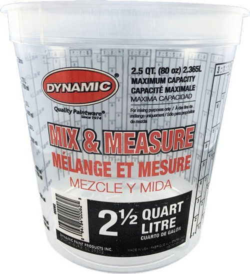 Dynamic 00062 2.5qt Disposable Mix and Measure Cup Plus Ratios