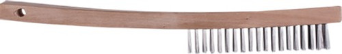 Dynamic 00400 14" 3 x 19 Row Wood Handle Tempered Steel Wire Brush