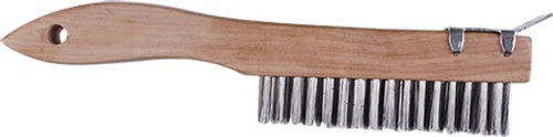 Dynamic 00403 4 x 16 Row Wood Shoe Handle Wire Brush w/Scraper