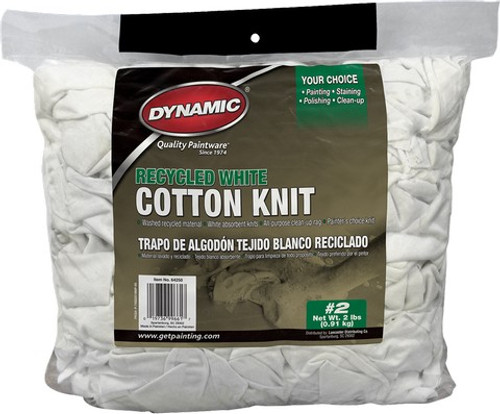 Dynamic 64250 #2 2Lb Bag Recycled White Cotton Knit Wiping Cloth