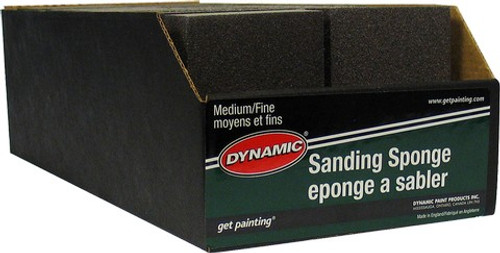 Dynamic AG002600 Medium/Fine Sanding Sponge Display Box w/UPC (24pk)