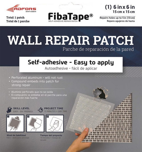 Fibatape FDW6838-U 6" x 6" Aluminum Perforated Wall & Ceiling Patch Fibatape FDW6838-U 6" x 6" Aluminum Perforated Wall & Ceiling Patch