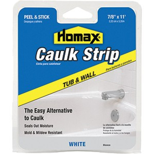 Homax 34015 7/8" x 11' White Tub  Wall Caulkstrip