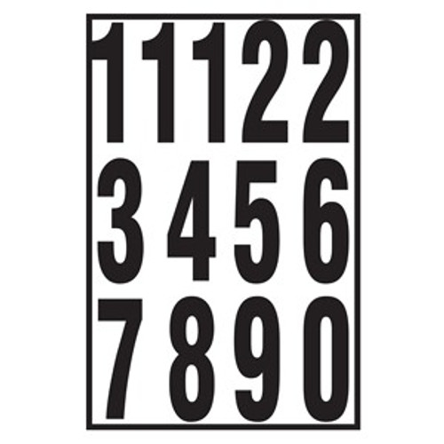 Hy-Ko MM-4N 3" Black On White Numbers