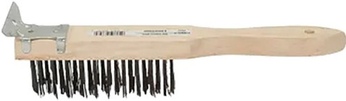 Hyde 46846 4 x 11 Wood Wire Brush w/ Scraper
