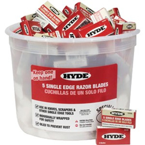 Hyde 49500 5pk Single Edge Razor Blade Bucket (100/pk)