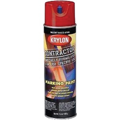 Krylon K00730208 15oz APWA Red Inverted Marking Contractor Solvent Based Spray Paint