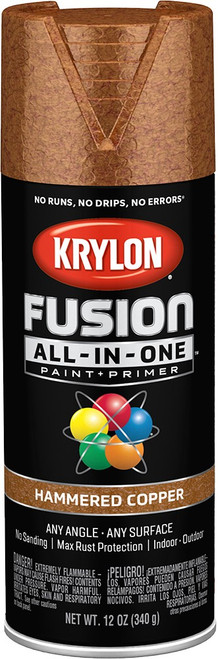Krylon K02786007 12oz Hammered Copper Fusion All-In-One Spray Paint