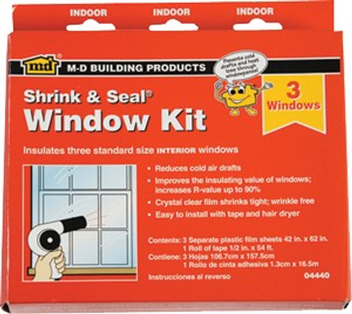 M-D 04440 120" x 64" Shrink & Seal Window Insulation Kit