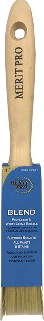 Merit Pro 00031 1" White China Bristle Polyester Beavertail Brush
