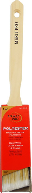 Merit Pro 00048 1-1/2" 100% Polyester Angle Sash Paint Brush