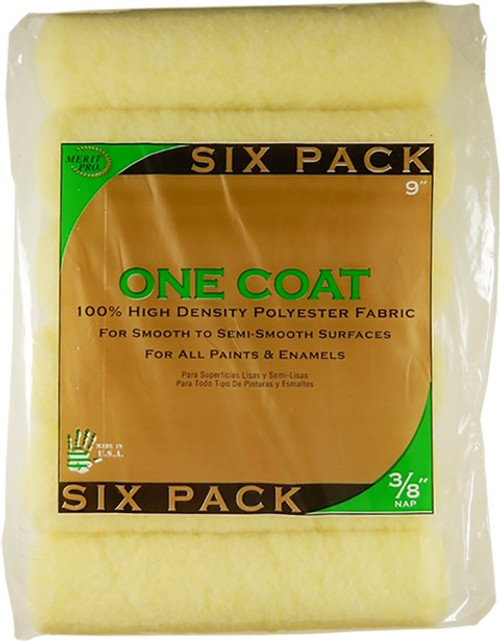Merit Pro 00105 9" x 3/8" Nap One Coat Roller Cover (6pk)