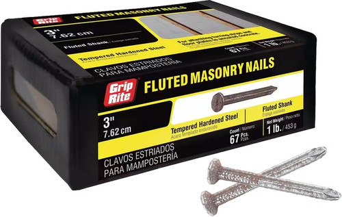 PrimeSource 3TFMAS1 1lb 3" Fluted Masonry Nail