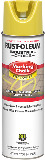 Rust-Oleum 205234 17oz Yellow APWA Industrial Choice Inverted Marking Chalk Spray Paint