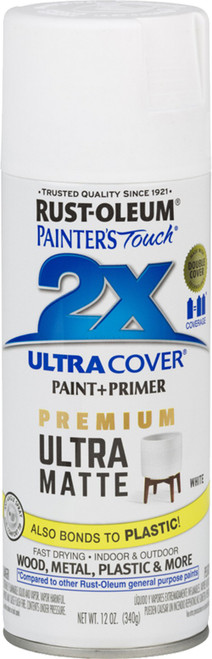 Rust-Oleum 331181 12oz Matte White 2X Ultra Cover Spray Paint