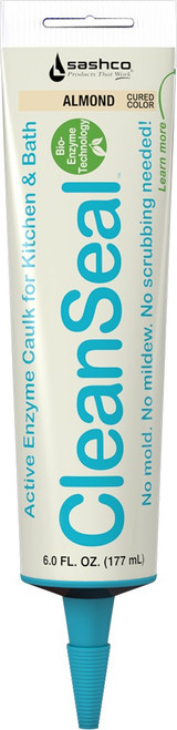 Sashco 11071 Almond 6 oz CleanSeal Active Enzyme Kitchen & Bath Caulk squeeze tube