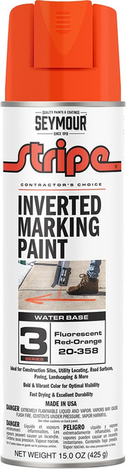Seymour 20-358 20 oz. (16 oz. Fill) Fluorescent Red-Orange 3 Series Inverted WB Marker