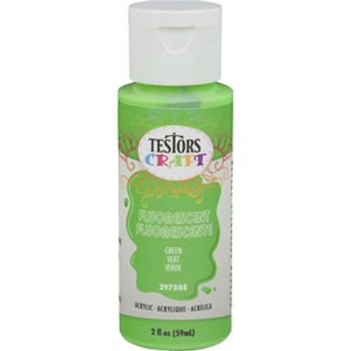 Testors Craft 297505 2 Oz. Green Fluorescent Acrylic Paint