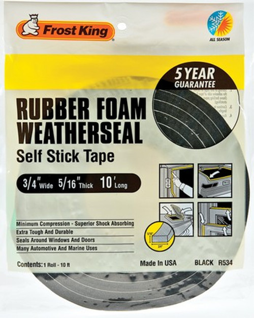 Thermwell R534H F.K. 3/4" x 5/16" x 10' Black Foam Tape