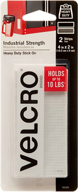 Velcro 90200 2" x 4" White Waterproof Adhesive Strip 2Pk