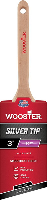 Wooster 5228 3" Silver Tip Soft Semioval Angle Sash Paint Brush