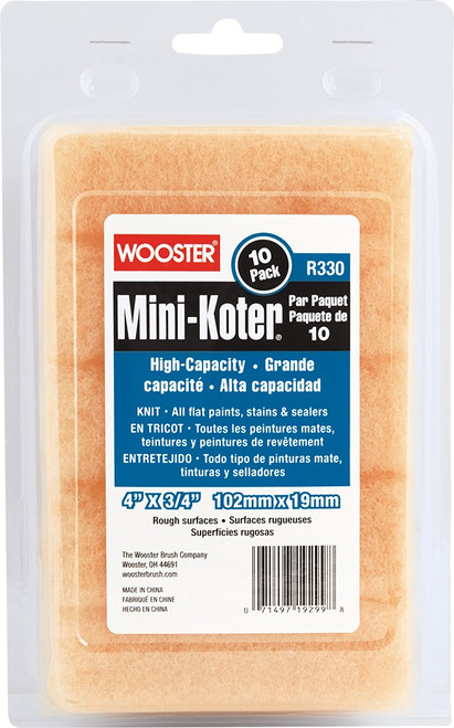 Wooster R131 4" x 3/4" Nap High-Capacity Mini-Koter Roller Cover (10pk)