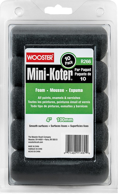 Wooster R166 4" Mini-Koter Foam Roller Cover (10pk)
