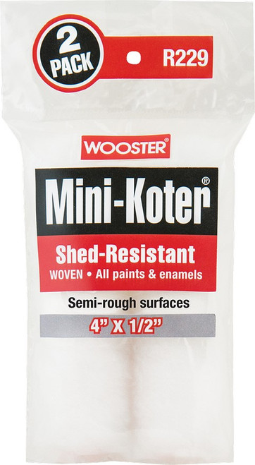 Wooster R229 4" x 1/2" Mini-Koter Shed-Resistant Mini Roller Cover (2pk)