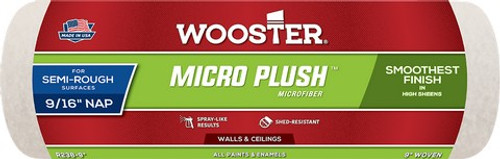 Wooster R238 9" x 9/16" Nap Micro Plush Roller Cover