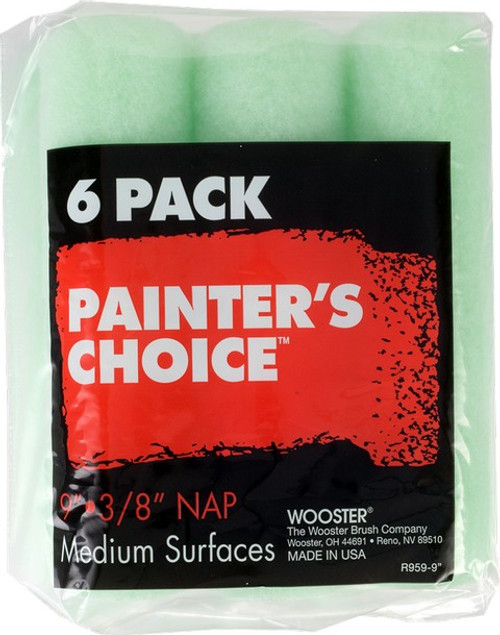 Wooster R959 9" x 3/8" Nap Painters Choice Roller Cover (6pk)