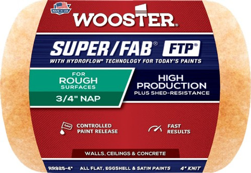Wooster RR925 4" x 3/4" Nap Super/Fab FTP Roller Cover