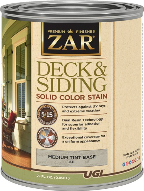 Zar 81112 Qt Med Tint Base Solid Color Stain