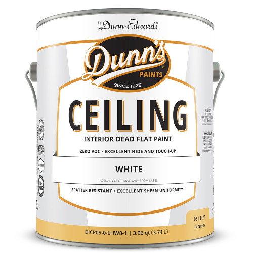 1 Gal Dunn-Edwards DICP05-0-LHW8-1 White Dunn's Paints SELECT Ceiling Interior Dead Flat Paint